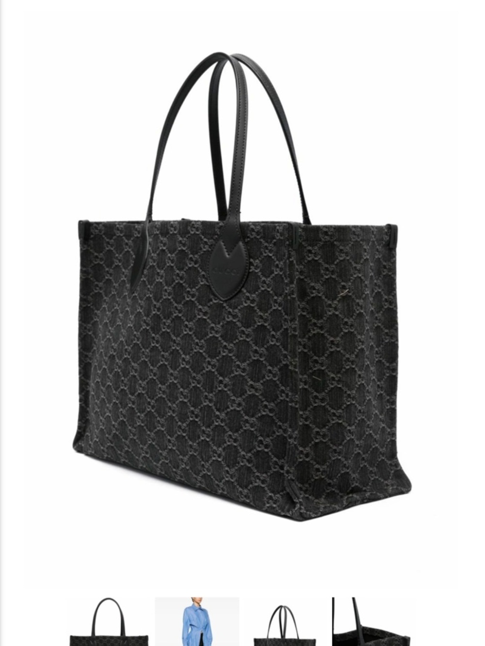 Gucci Ophidia GG Shopper Tote with Black Leather Handles - Picture 3 of 6